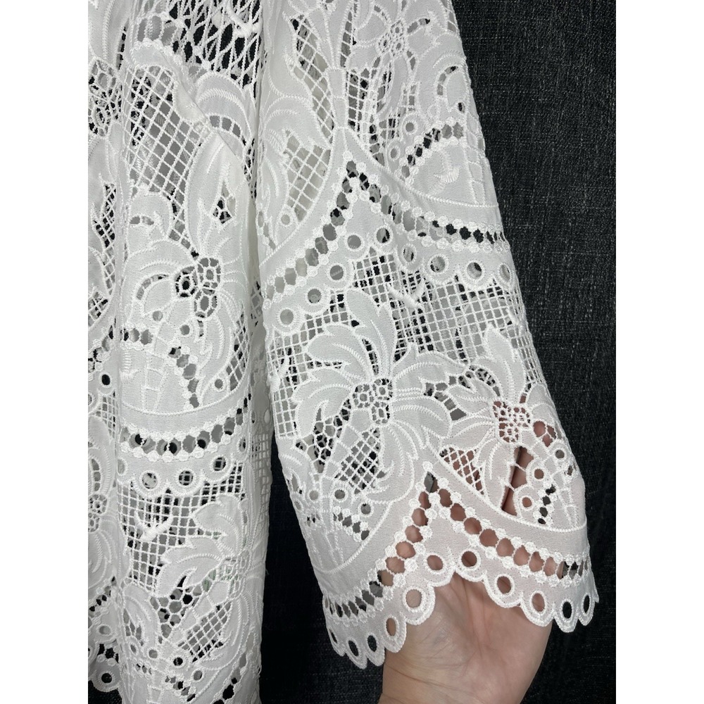$228 NWT Lilly Pulitzer Sz 8 Oaklynn Tunic Lace White Palms Paradise Ribbon New - Picture 3 of 15